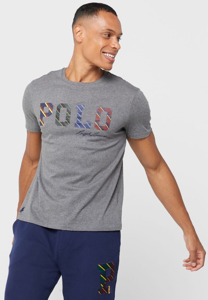 Grey Men’s Ralph Lauren Logo Crew Neck T Shirts