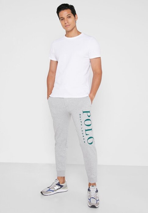 Grey Men’s Ralph Lauren Logo Cuffed Sweatpants Grey Men’s Ralph Lauren Logo Cuffed Sweatpants