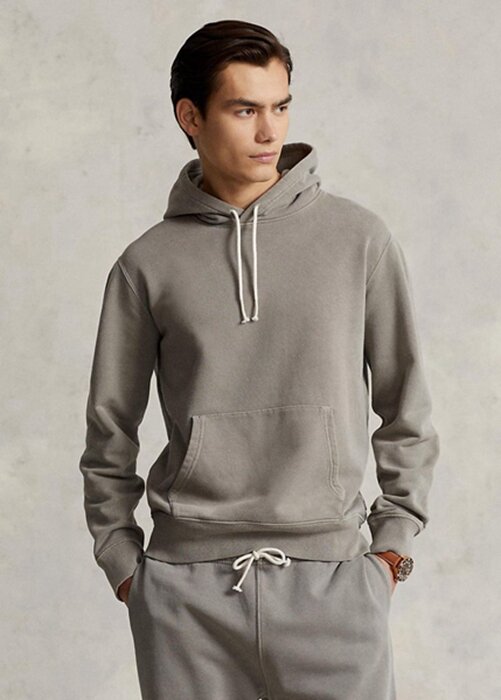 Grey Men’s Ralph Lauren Organic Cotton Fleece Hoodie Grey Men’s Ralph Lauren Organic Cotton Fleece Hoodie