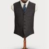 Grey Men’s Ralph Lauren Plaid Silk-linen Waistcoat Blazers Grey Men’s Ralph Lauren Plaid Silk-linen Waistcoat Blazers