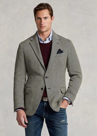 Grey Men’s Ralph Lauren Polo Soft Herringbone Sport Blazers