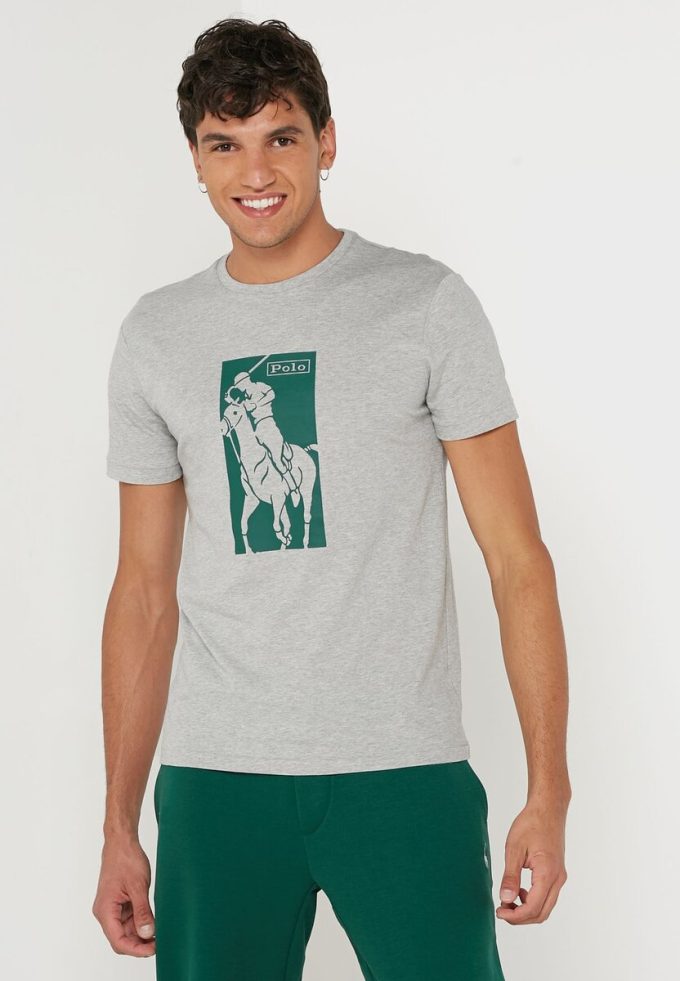 Grey Men’s Ralph Lauren Printed Crew Neck T Shirts