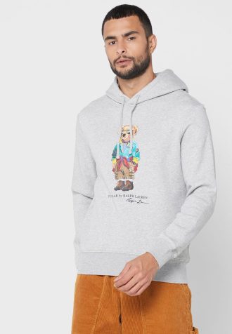 Grey Men’s Ralph Lauren Printed Hoodie Grey Men’s Ralph Lauren Printed Hoodie