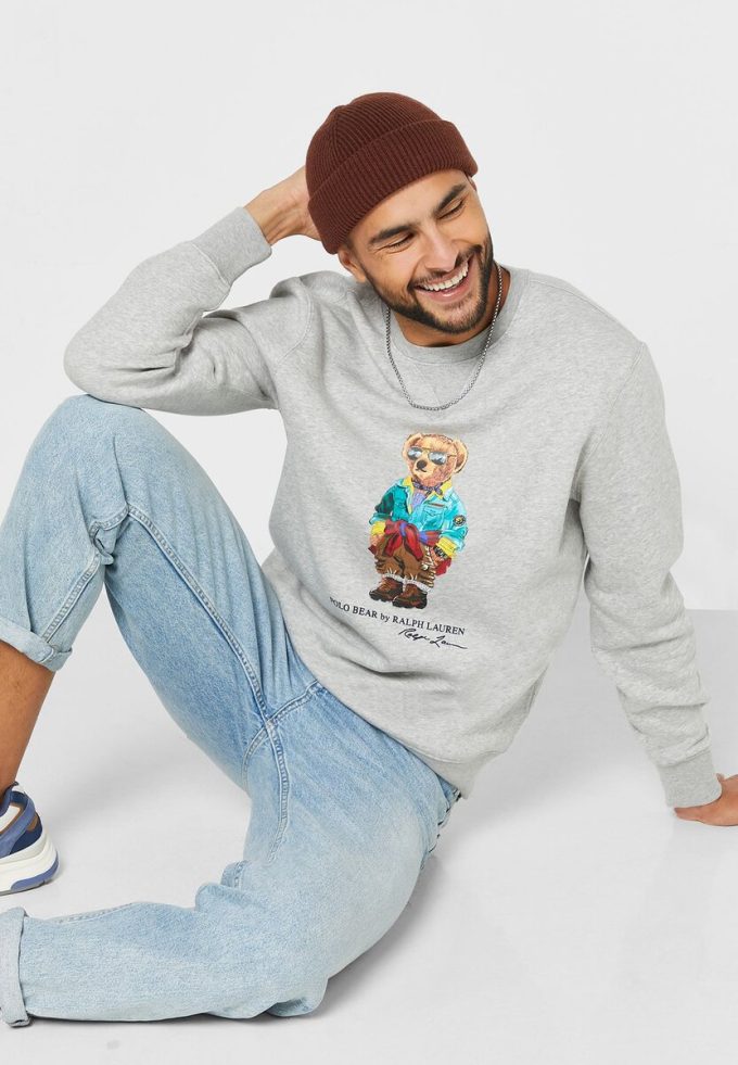 Grey Men’s Ralph Lauren Printed Polo Bear Sweatshirt
