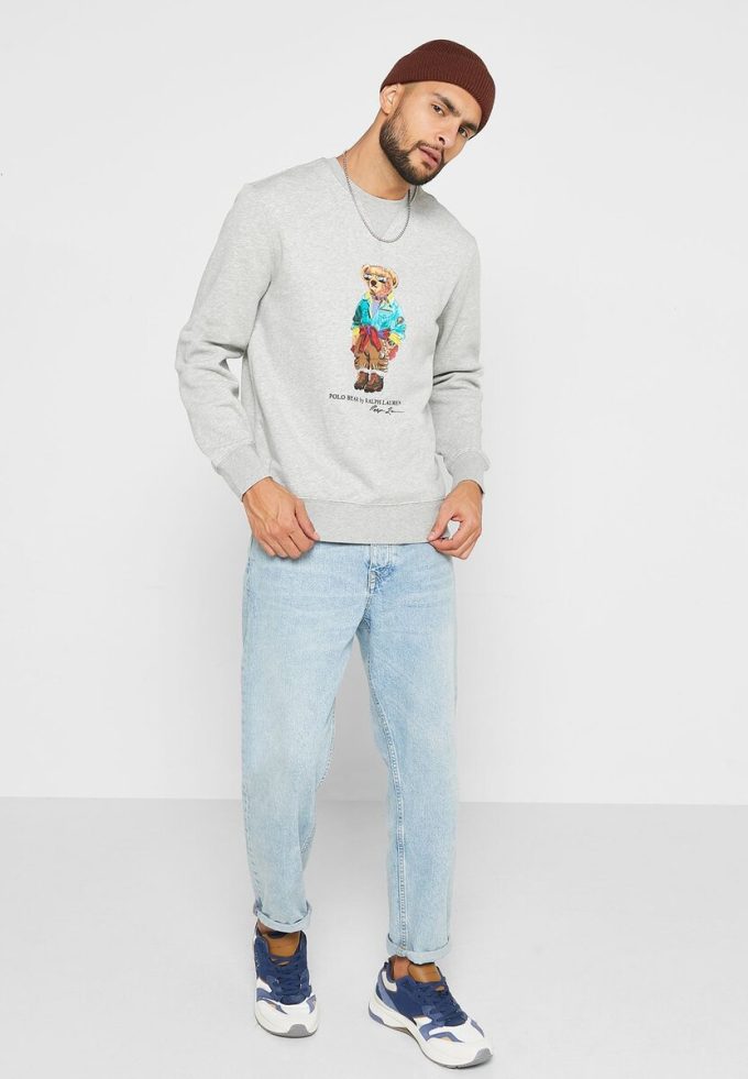 Grey Men’s Ralph Lauren Printed Polo Bear Sweatshirt