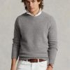 Grey Men’s Ralph Lauren Suede-patch Wool Crewneck Jumper  Sweaters