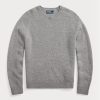 Grey Men’s Ralph Lauren Suede-patch Wool Crewneck Jumper  Sweaters
