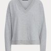 Grey Women’s Ralph Lauren Jersey V-Neck Sweatshirts