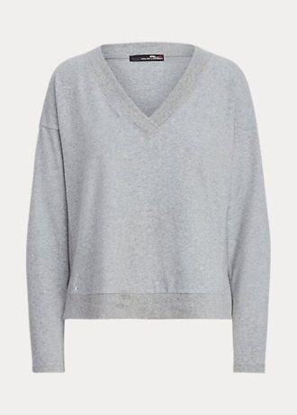 Grey Women’s Ralph Lauren Jersey V-Neck Sweatshirts