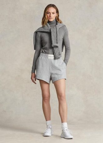 Grey Women’s Ralph Lauren Logo Fleece   Shorts