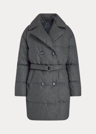 Grey Women’s Ralph Lauren Quilted Double-Breasted Down Coats