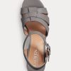 Grey Women’s Ralph Lauren Soffia Nappa Leather Sandals