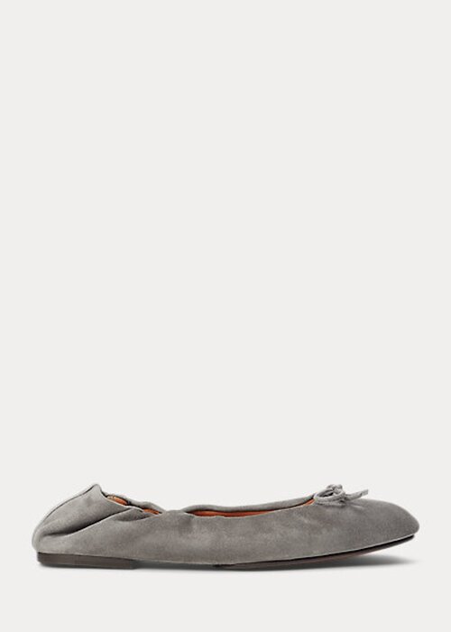 Grey Women’s Ralph Lauren The Suede Pony Ballet Flat Shoes Grey Women’s Ralph Lauren The Suede Pony Ballet Flat Shoes