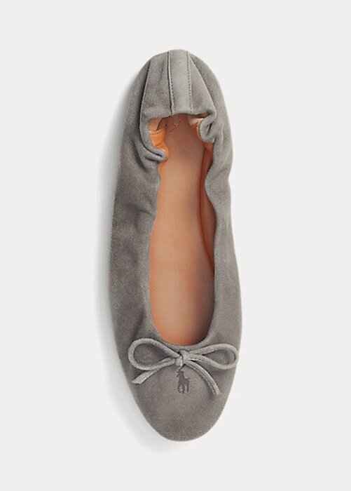 Grey Women’s Ralph Lauren The Suede Pony Ballet Flat Shoes Grey Women’s Ralph Lauren The Suede Pony Ballet Flat Shoes