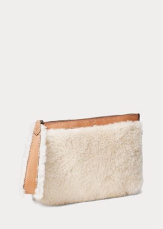 Honey/Cream Women’s Ralph Lauren Shearling Envelope Handbag