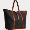 Indigo Women’s Ralph Lauren Leather-Trim Denim Tote Bags
