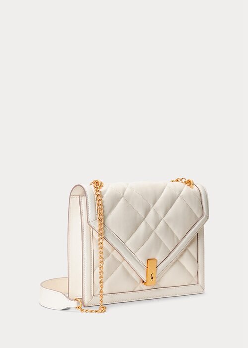 Ivory Women’s Ralph Lauren Polo ID Quilted Leather Envelope Crossbody Bags Ivory Women’s Ralph Lauren Polo ID Quilted Leather Envelope Crossbody Bags