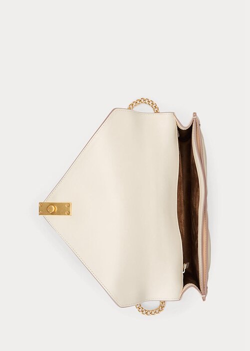 Ivory Women’s Ralph Lauren Polo ID Quilted Leather Envelope Crossbody Bags Ivory Women’s Ralph Lauren Polo ID Quilted Leather Envelope Crossbody Bags