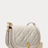 Ivory Women’s Ralph Lauren Polo ID Quilted Leather Saddle Bags