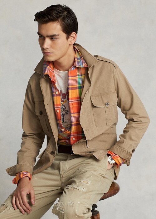 Khaki Men’s Ralph Lauren Dobby Utility Overshirt Jackets Khaki Men’s Ralph Lauren Dobby Utility Overshirt Jackets