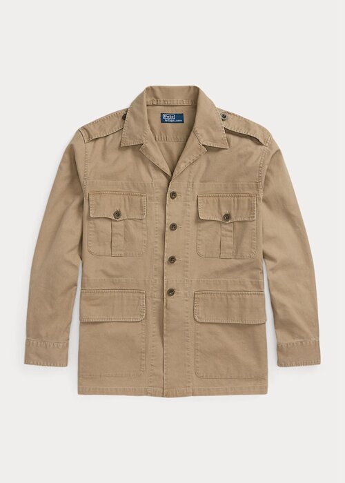 Khaki Men’s Ralph Lauren Dobby Utility Overshirt Jackets Khaki Men’s Ralph Lauren Dobby Utility Overshirt Jackets