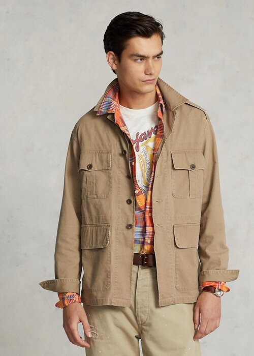 Khaki Men’s Ralph Lauren Dobby Utility Overshirt Jackets Khaki Men’s Ralph Lauren Dobby Utility Overshirt Jackets