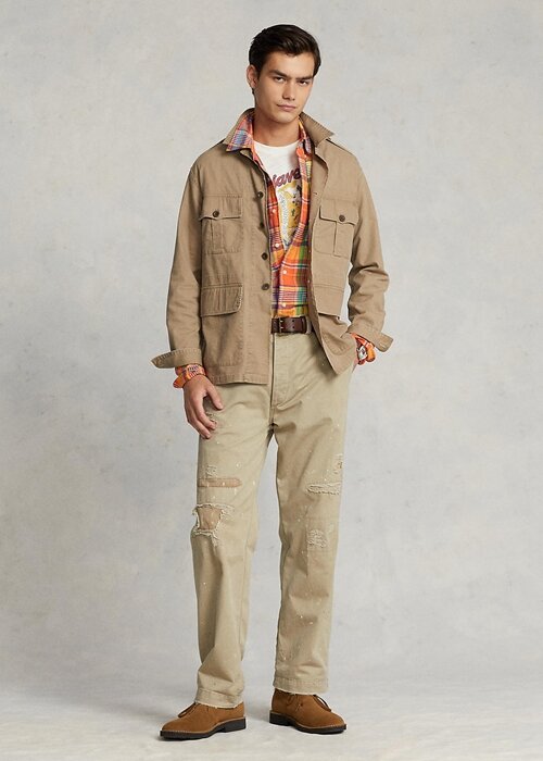 Khaki Men’s Ralph Lauren Dobby Utility Overshirt Jackets Khaki Men’s Ralph Lauren Dobby Utility Overshirt Jackets