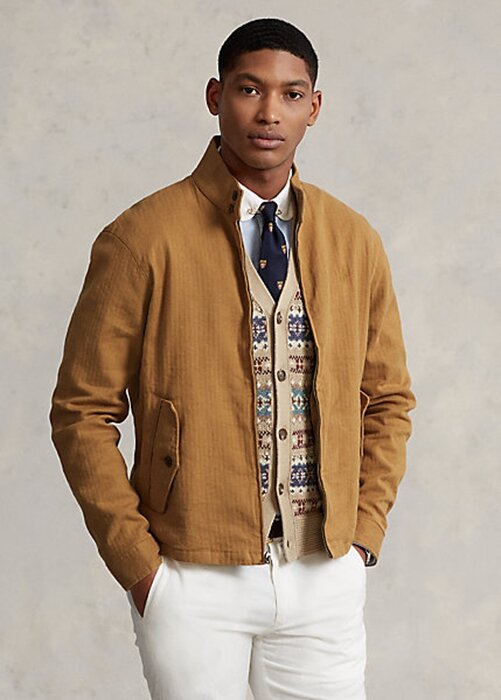Khaki Men’s Ralph Lauren Linen-Blend Herringbone Twill Jackets Khaki Men’s Ralph Lauren Linen-Blend Herringbone Twill Jackets