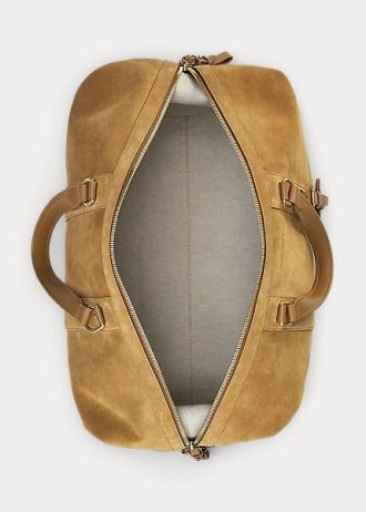 Khaki Men’s Ralph Lauren Welington Calf-Suede Duffle Bags