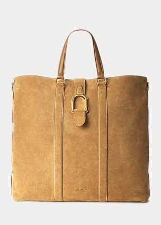 Khaki Men’s Ralph Lauren Welington Calf-Suede Tote Bags