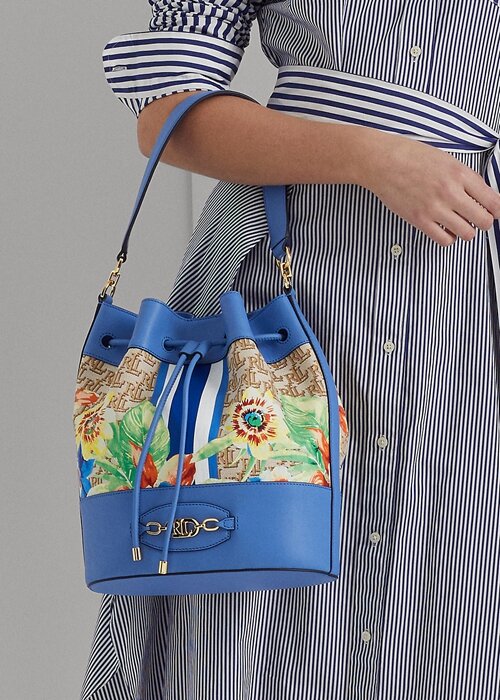 Khaki/New England Blue Women’s Ralph Lauren Monogram Large Andie Handbag Khaki/New England Blue Women’s Ralph Lauren Monogram Large Andie Handbag