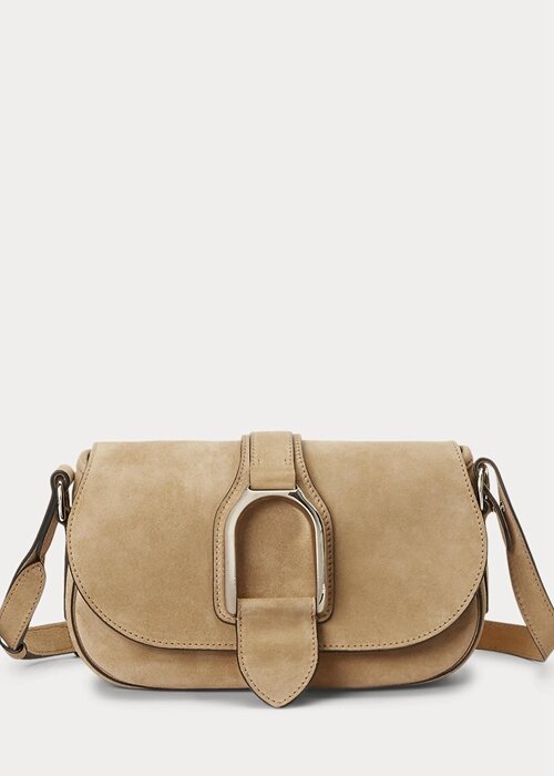 Khaki Women’s Ralph Lauren Calf-Suede Welington Crossbody Bags Khaki Women’s Ralph Lauren Calf-Suede Welington Crossbody Bags