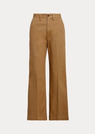 Khaki Women’s Ralph Lauren Chino Wide-Leg Pants Khaki Women’s Ralph Lauren Chino Wide-Leg Pants