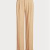 Khaki Women’s Ralph Lauren Pleated Wool-blend Twill  Pants