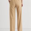 Khaki Women’s Ralph Lauren Pleated Wool-blend Twill  Pants
