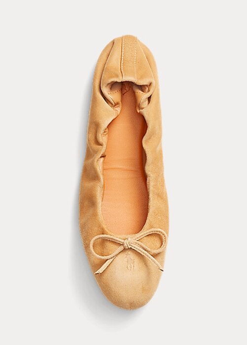 Khaki Women’s Ralph Lauren The Suede Pony Ballet Flat Shoes Khaki Women’s Ralph Lauren The Suede Pony Ballet Flat Shoes
