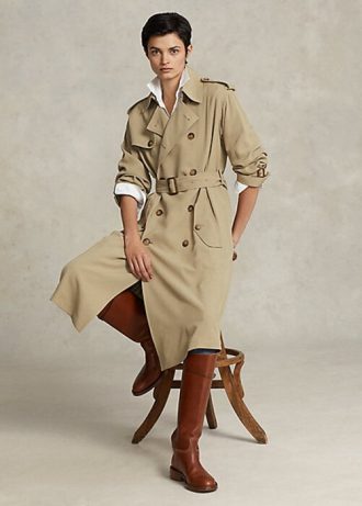 Khaki Women’s Ralph Lauren Twill Coats