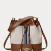 Lauren Tan/ Navy Stripe Women’s Ralph Lauren Canvas Large Andie Handbag Lauren Tan/ Navy Stripe Women’s Ralph Lauren Canvas Large Andie Handbag
