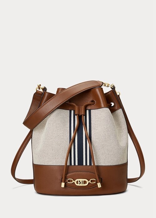 Lauren Tan/ Navy Stripe Women’s Ralph Lauren Canvas Large Andie Handbag Lauren Tan/ Navy Stripe Women’s Ralph Lauren Canvas Large Andie Handbag
