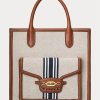 Lauren Tan/Navy Women’s Ralph Lauren Canvas Large Symone Tote Bags Lauren Tan/Navy Women’s Ralph Lauren Canvas Large Symone Tote Bags