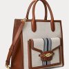 Lauren Tan/Navy Women’s Ralph Lauren Canvas Large Symone Tote Bags Lauren Tan/Navy Women’s Ralph Lauren Canvas Large Symone Tote Bags