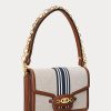 Lauren Tan /Navy Women’s Ralph Lauren Striped Canvas Medium Handbag Lauren Tan /Navy Women’s Ralph Lauren Striped Canvas Medium Handbag