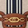 Lauren Tan /Navy Women’s Ralph Lauren Striped Canvas Medium Handbag Lauren Tan /Navy Women’s Ralph Lauren Striped Canvas Medium Handbag