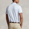 Light Blue Men’s Ralph Lauren Custom Slim Fit Cotton-Linen Polo Shirts