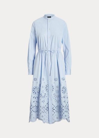 Light Blue Women’s Ralph Lauren Eyelet-Embroidered Dress