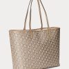 Light Camel Women’s Ralph Lauren Coated Canvas Medium Collins Tote Bags