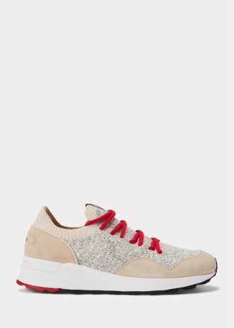 Light Grey Men’s Ralph Lauren Trackster 200II Knit Sneakers