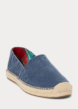 Light Navy Men’s Ralph Lauren Cevio Washed Canvas Espadrille