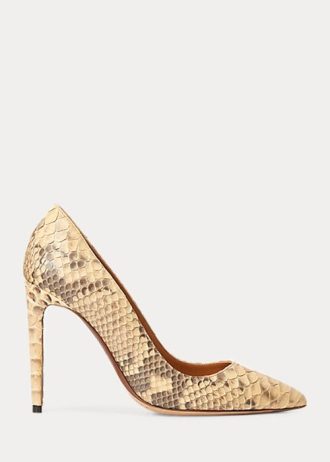 Light Yellow Women’s Ralph Lauren Celia Python Heels