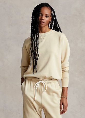 Light Yellow Women’s Ralph Lauren Organic Cotton Crewneck Sweatshirts